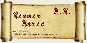 Miomir Marić vizit kartica